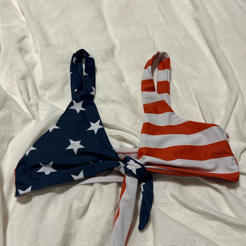 Patriotic Star and Stripe Bikini Top